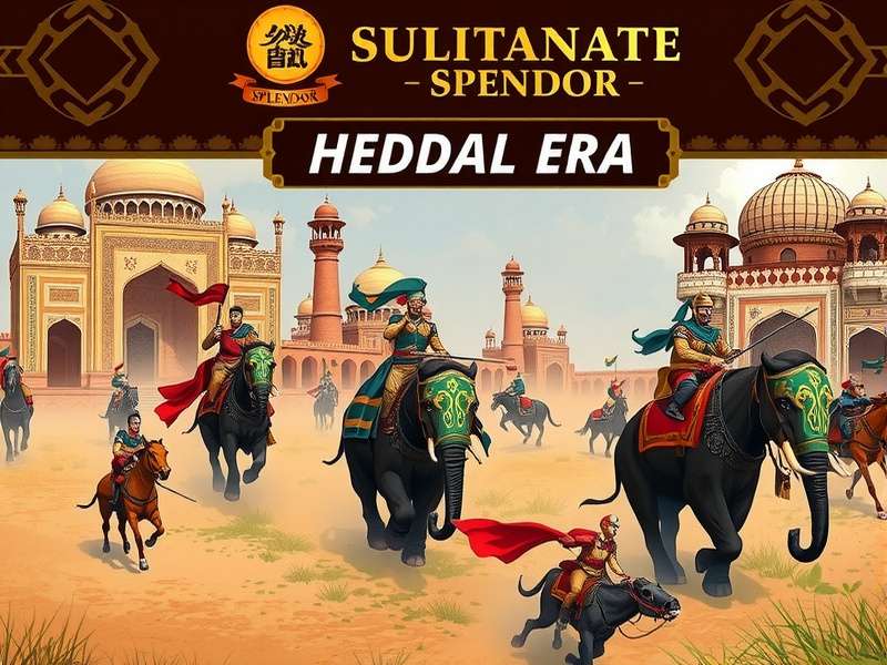 Sultanate Splendor battle scene with elephants and cavalry